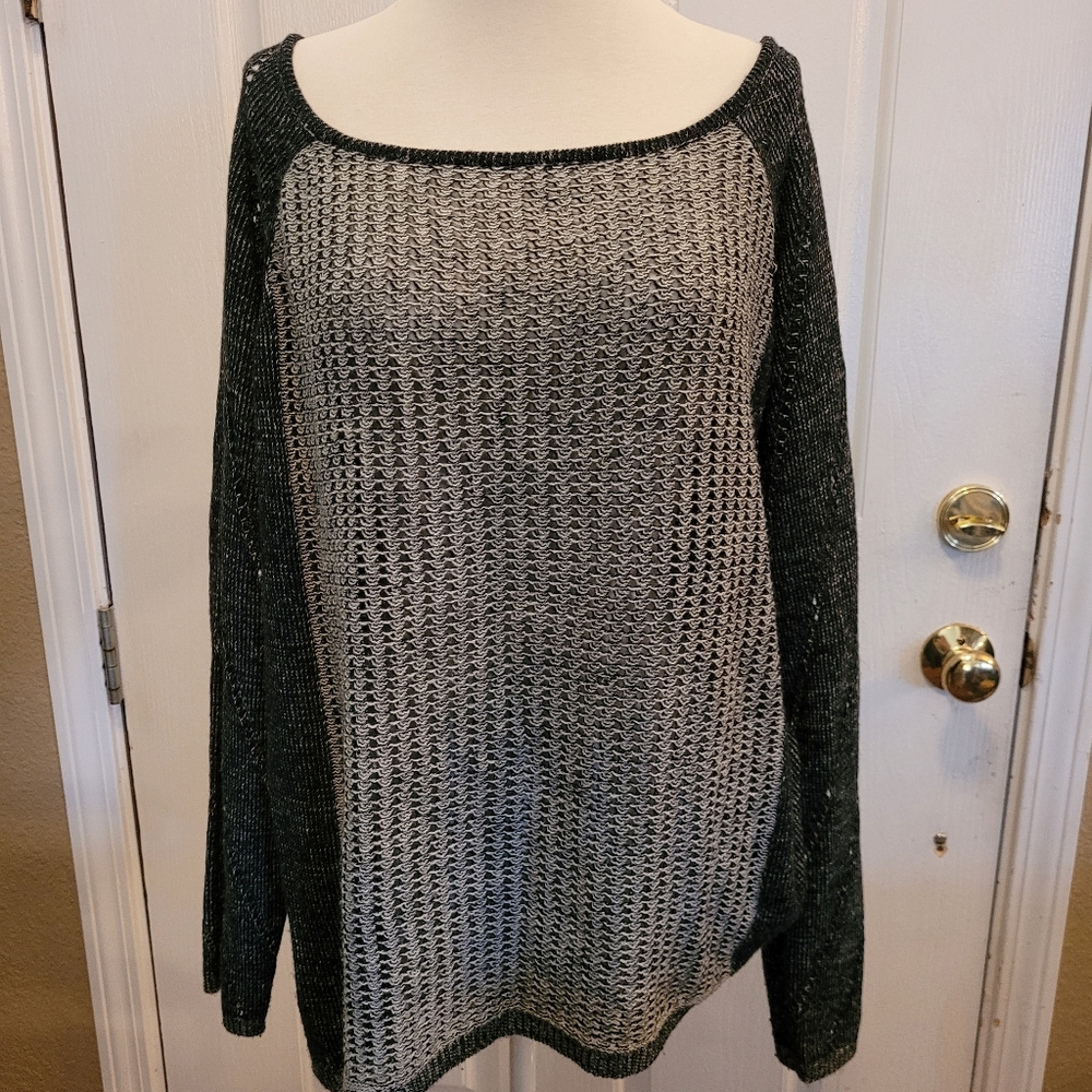 Women's Dark Gray knit sweater pullover Mia Madison Missy Plus 3X 3XL